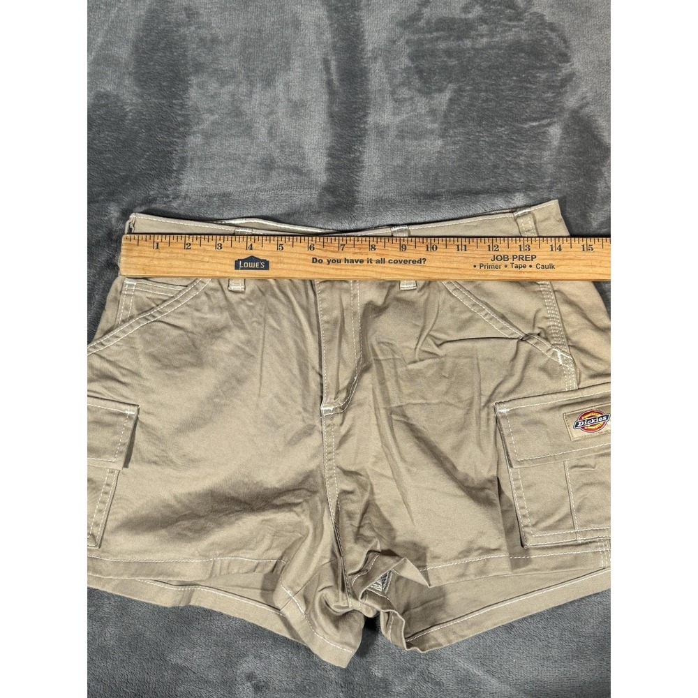 Dickies Shorts Womens 27 Beige Twill Cargo Utility Workwear Logo Stretch - Picture 6 of 10
